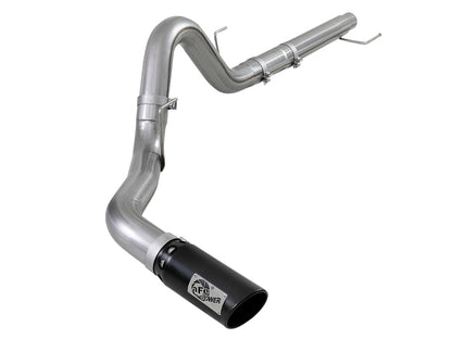 aFe Large Bore-HD 4in 409 SS DPF-Back Exh 18-19 Ford F-150 V6-3.0L (td) w/ Black Tip 49-43106-B 49-43106-B Photo - Primary