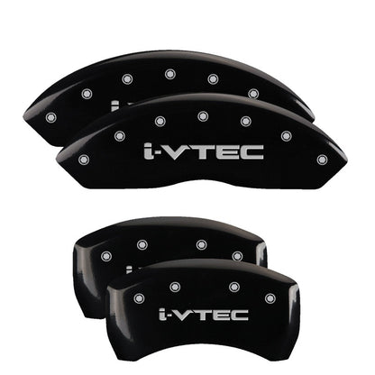 MGP 4 Caliper Covers Engraved Front & Rear i-Vtec Black finish silver ch 39014SIVTBK 39014SIVTBK Photo - Primary