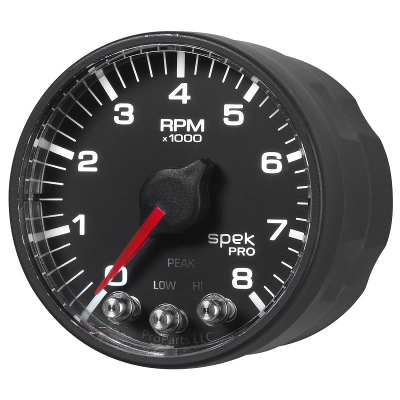 Autometer Tach 2" 8k RPM w Shift Light & Pk Mem Blk/Blk Spek P334328 User 3