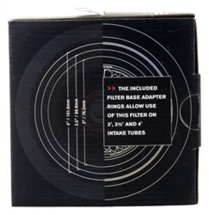 Spectre Adjustable Conical Air Filter 5-1/2in. Tall (Fits 3in. / 3-1/2in. / 4in. Tubes) - Black 8131 8131 Photo - in package