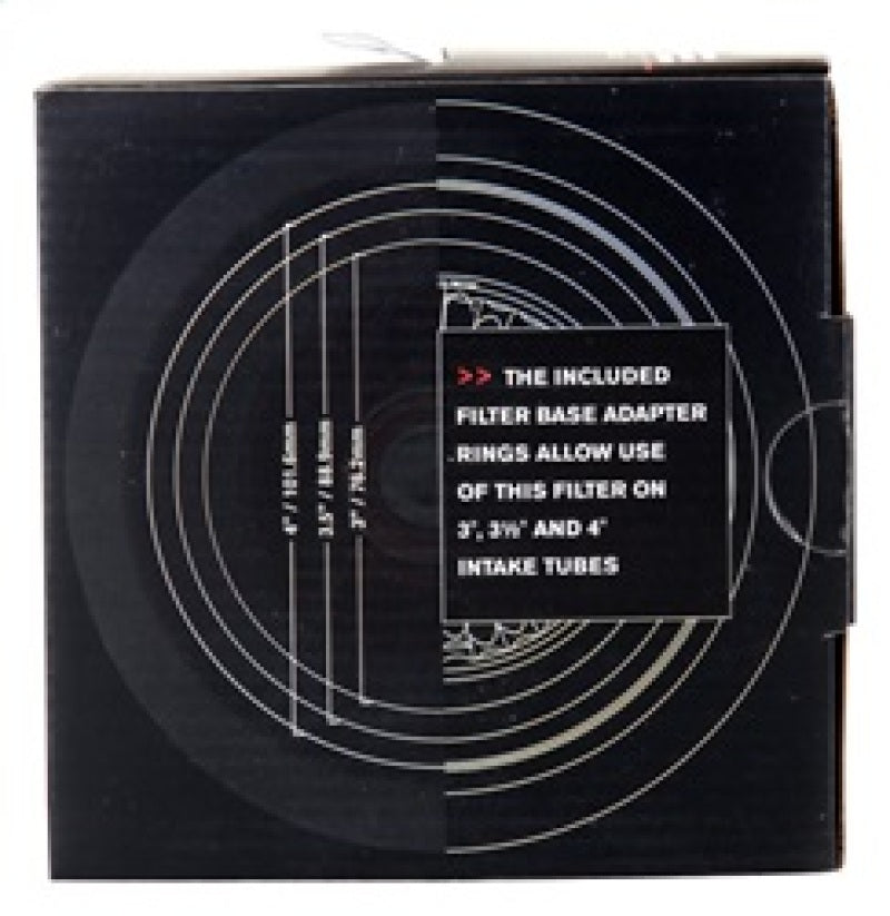 Spectre Adjustable Conical Air Filter 5-1/2in. Tall (Fits 3in. / 3-1/2in. / 4in. Tubes) - Black 8131 8131 Photo - in package