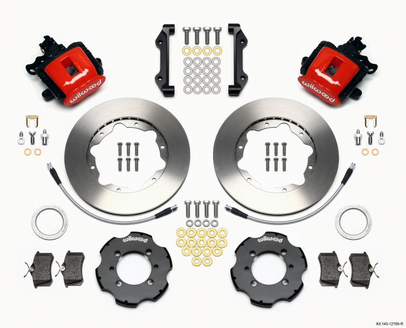 Wilwood Combination Parking Brake Rear Kit 11.00in Red 2012 Fiat 500 w/ Lines 140-12768-R 140-12768-R Photo - Primary