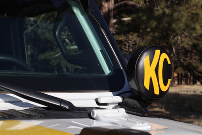 KC HiLiTES 6in. Round Soft Cover (Pair) - Black w/Yellow KC Logo 5102 5102 User 1