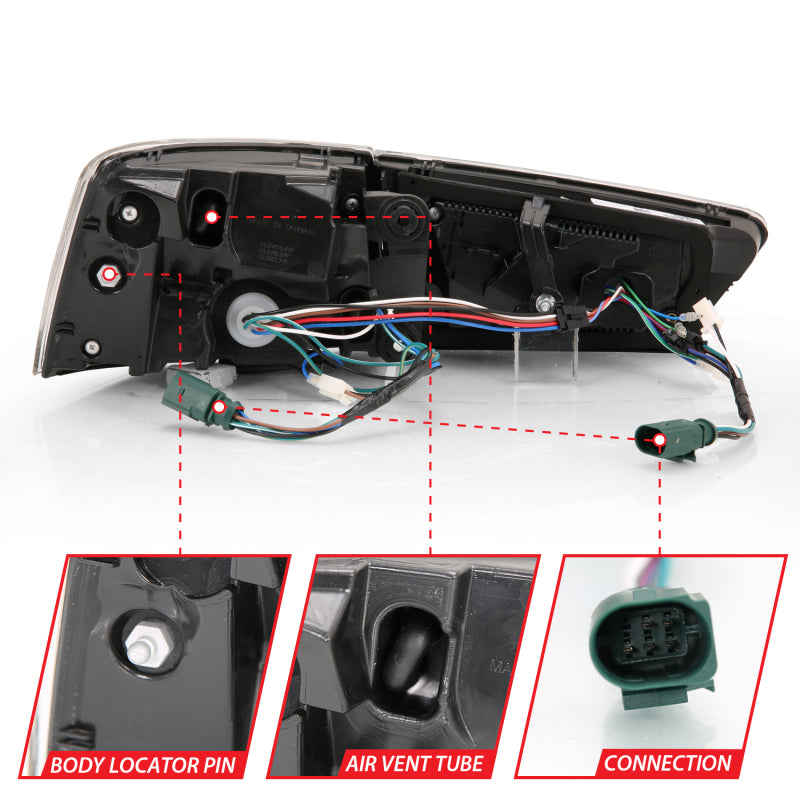 ANZO 2012-2018 Audi A6 LED Taillight Black Housing Red/Clear Lens 4 pcs (Sequential Signal) 321353 321353 Photo - Unmounted