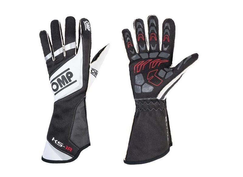 OMP KS-1R Gloves Black/White/Silver - Size XL KB0-2740-A01-071-XL KB0-2740-A01-071-XL Photo - Primary