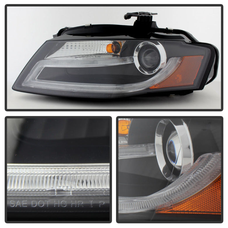 Spyder Audi A4 09-12 Projector Headlights Xenon/HID Model Only - DRL LED Blk PRO-YD-AA408-HID-DRL-BK 5080752 5080752 User 1