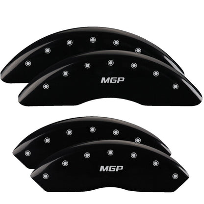 MGP 4 Caliper Covers Engraved Front & Rear MGP Black finish silver ch 14008SMGPBK 14008SMGPBK Photo - Primary