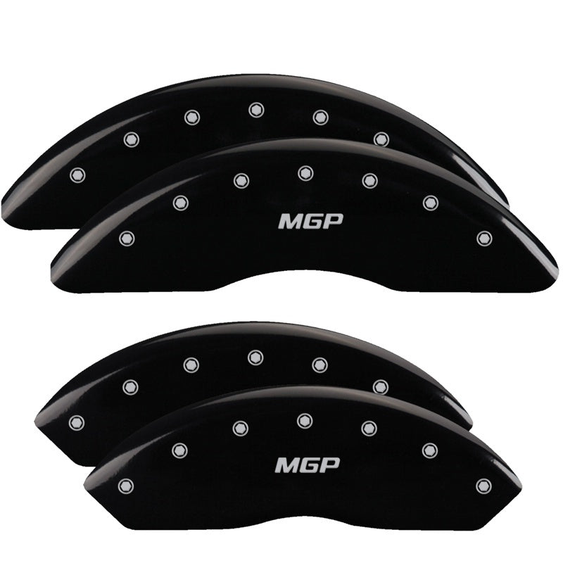 MGP 4 Caliper Covers Engraved Front & Rear MGP Black finish silver ch 14008SMGPBK 14008SMGPBK Photo - Primary