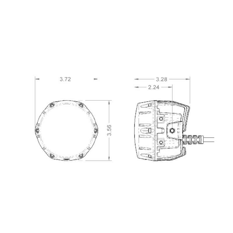 ARB NACHO Quatro Flood 4in. Offroad LED Light - Pair PM451 PM451 Technical Drawing