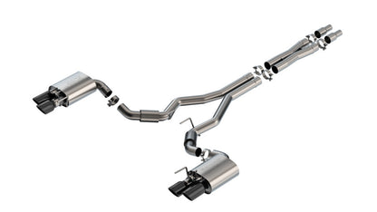 Borla 2024 Ford Mustang GT 5.0L V8 w/ Active Exhaust S-Type Cat-Back Exhaust System - Black Chrome 140962BC 140962BC Photo - Primary