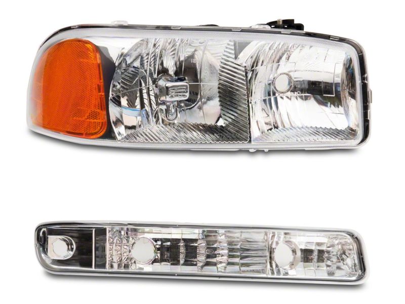 Raxiom 99-06 GMC Sierra 1500 Axial Series OEM Crystal Rep Headlights- Chrome Housing (Clear Lens) S518303 S518303 Photo - Close Up