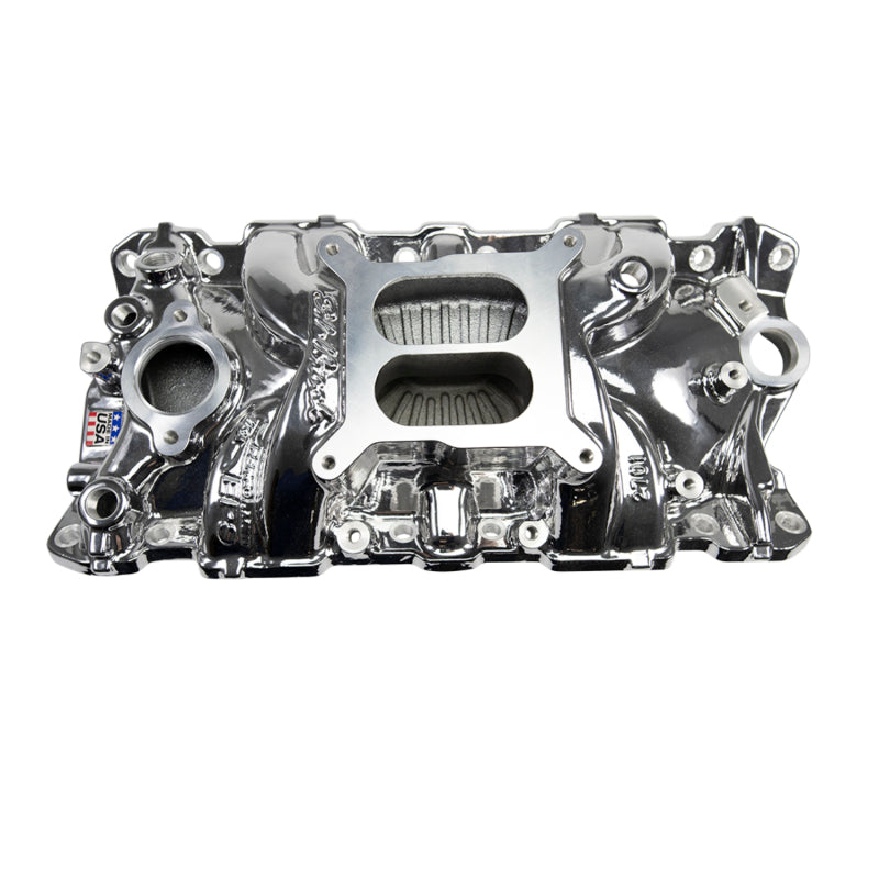 Edelbrock SBC Performer EPS Manifold - Chrome Plasma Coated 2701-CP 2701-CP Photo - Primary