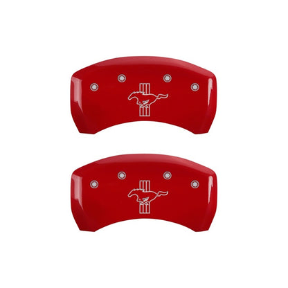 MGP Rear set 2 Caliper Covers Engraved Rear S197/Bar & Pony Red finish silver ch 10010RMB1RD 10010RMB1RD Photo - Primary