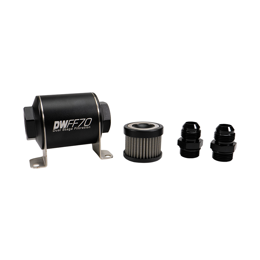 DeatschWerks '-10AN, 5 micron, 70mm In-line fuel filter kit *Discontinued