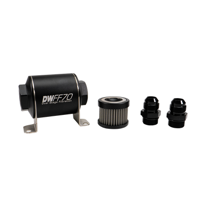 DeatschWerks '-10AN, 5 micron, 70mm In-line fuel filter kit *Discontinued