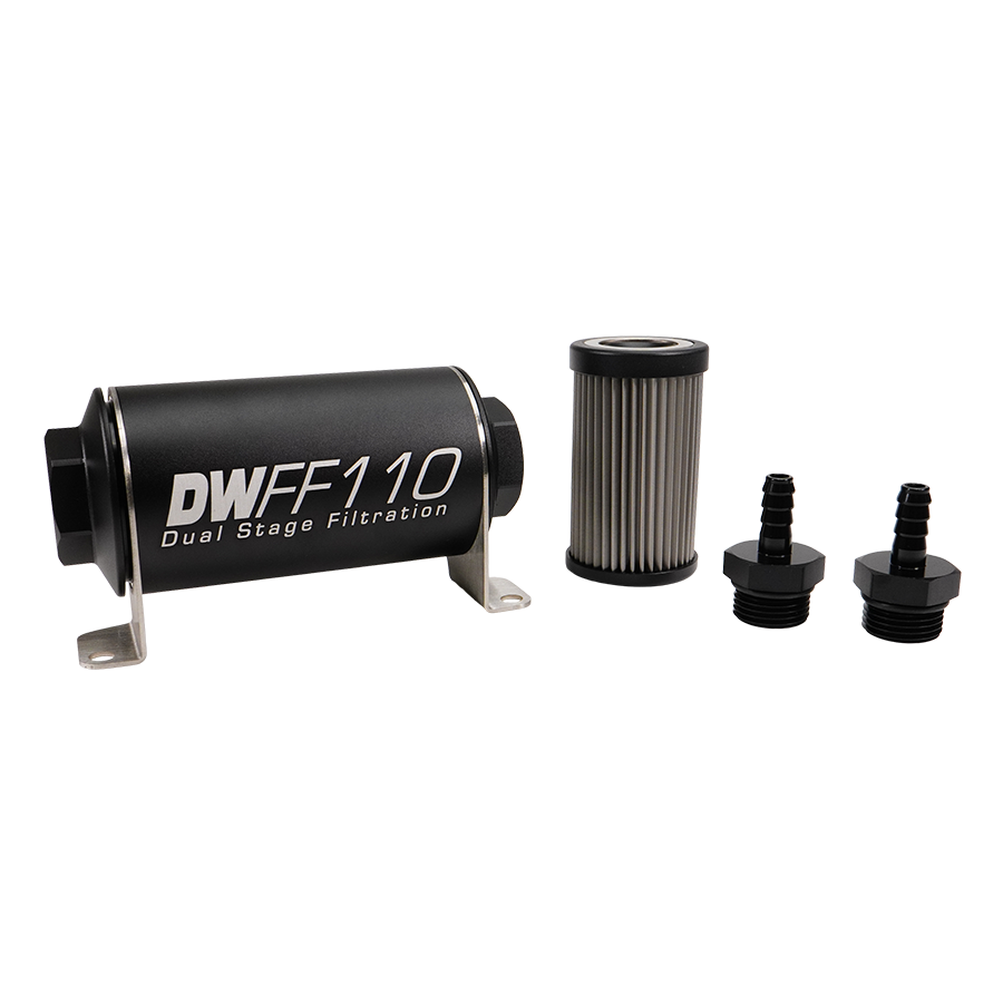 DeatschWerks 5/16 in, 5 micron, 110mm In-line fuel filter kit