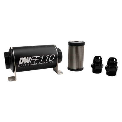 DeatschWerks 10AN, 40 micron, 110mm In-line fuel filter kit