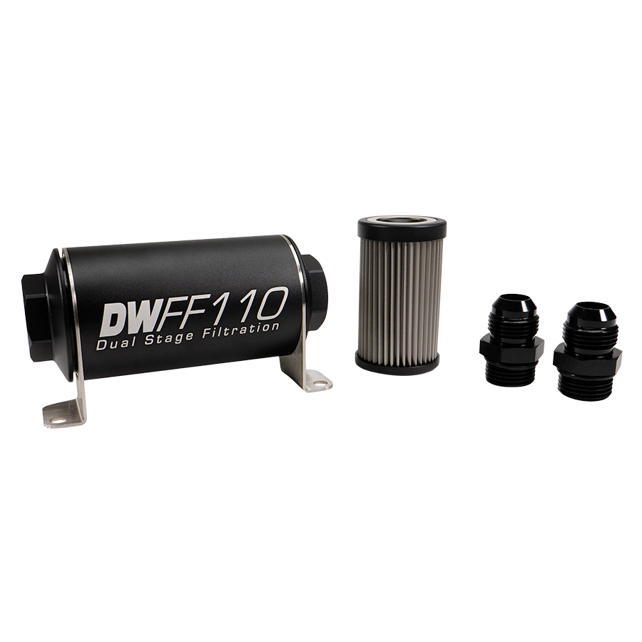 DeatschWerks 10AN, 100 micron, 110mm In-line fuel filter kit
