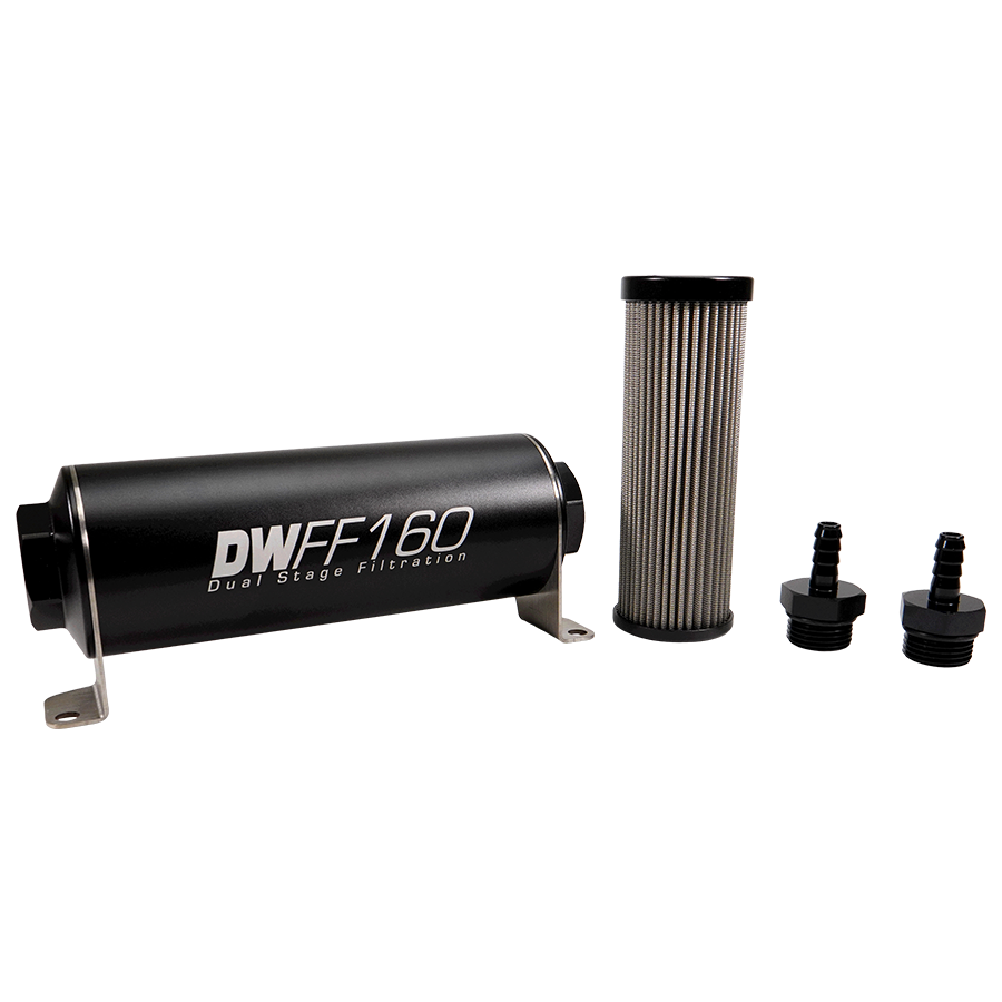 DeatschWerks 5/16 in, 5 micron, 160mm In-line fuel filter kit