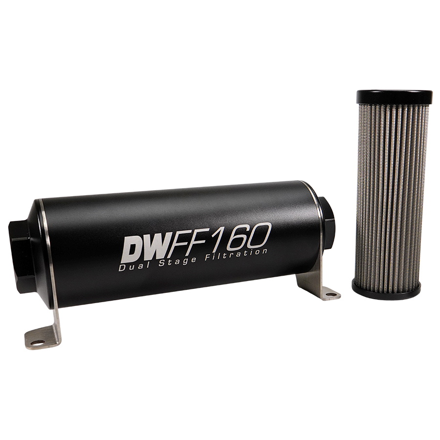 DeatschWerks 10AN Female, 5 micron, 160mm In-line fuel filter kit