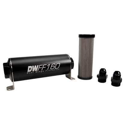 DeatschWerks 8AN, 10 micron, 160mm In-line fuel filter kit