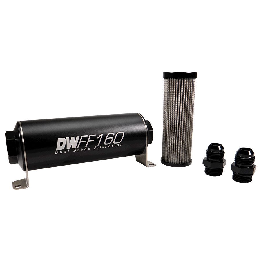 DeatschWerks 10AN, 40 micron, 160mm In-line fuel filter kit
