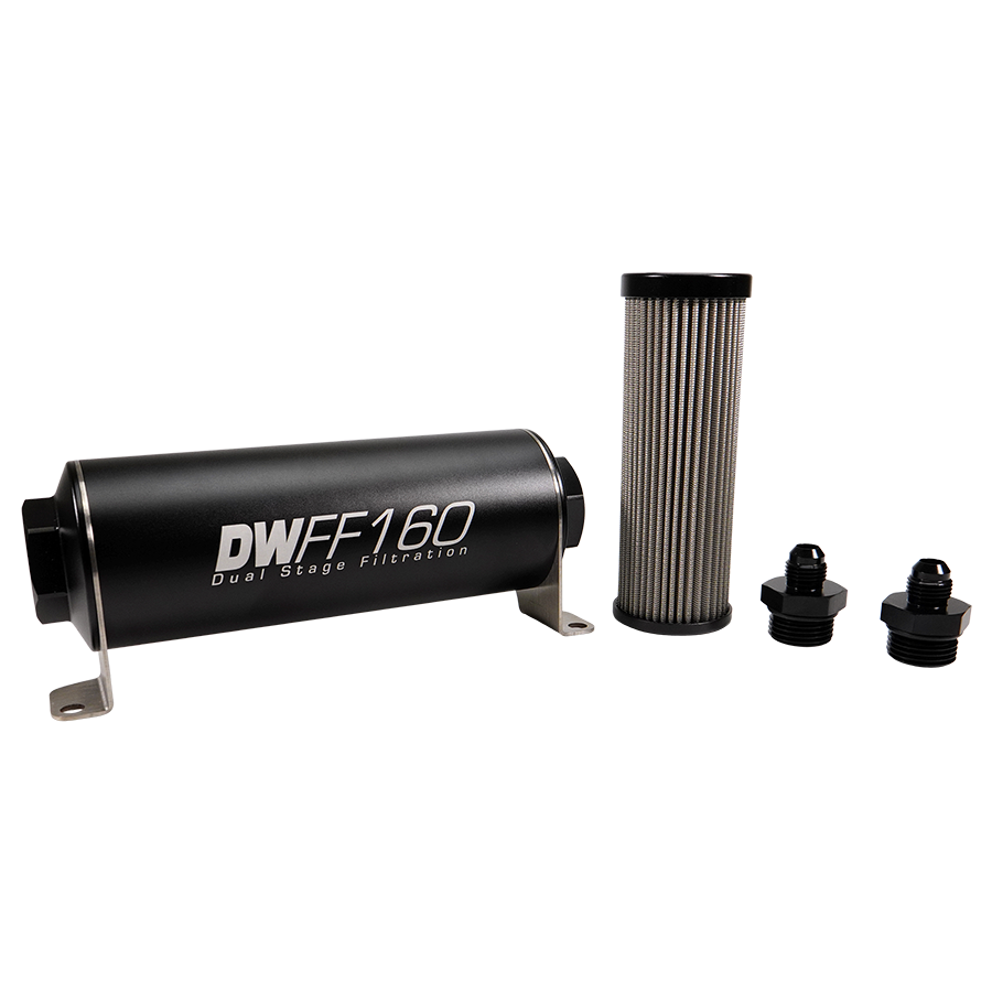 DeatschWerks 6AN, 40 micron, 160mm In-line fuel filter kit