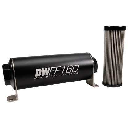 DeatschWerks '-10AN Female, 100 micron, 160mm In-line fuel filter kit