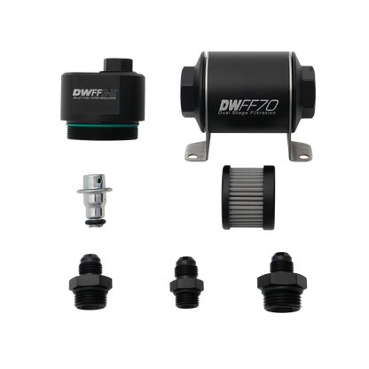 DeatschWerks 70mm Billet Fuel Filter Regulator 10 Micron with 6AN Fittings