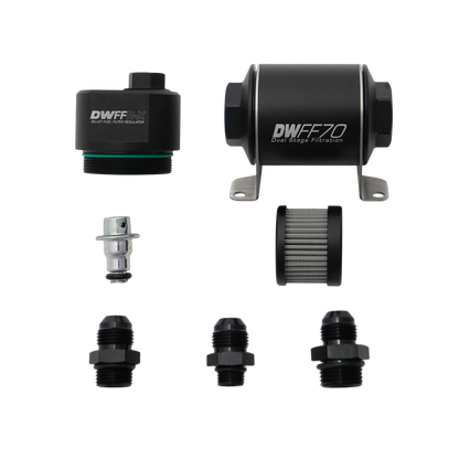 DeatschWerks 70mm Billet Fuel Filter Regulator 10 Micron with 8AN Fittings