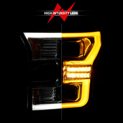 ANZO 15-17 Ford F-150 LED Projector Headlights - w/ Light Bar Switchback Chrome Housing 111548 111548 User 5