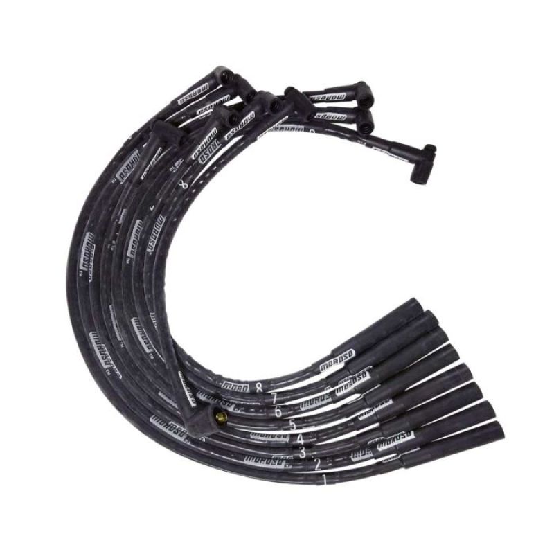 Moroso SB Chrysler Mopar Sleeved Str Plug HEI Dist Ultra Spark Plug Wire Set - Black 51555 51555 User 1