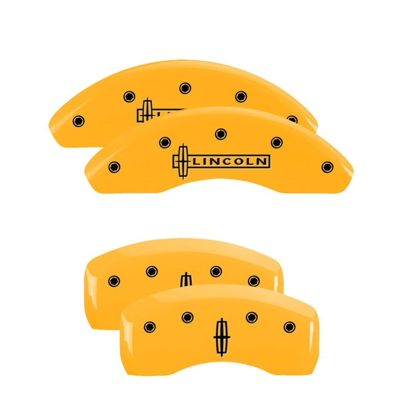 MGP 4 Caliper Covers Engraved Front Lincoln Rear Star Logo Yellow Finish Black Char 2011 Lincoln MKZ 36008SLC1YL 36008SLC1YL Photo - Primary
