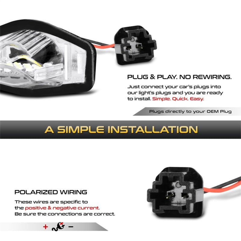 SPYDER Xtune 09-18 Honda Fit LED License Plate Bulb Assembly White 5500K LAC-LP-HODY08 - Pair 9045004 9045004 Photo - Unmounted