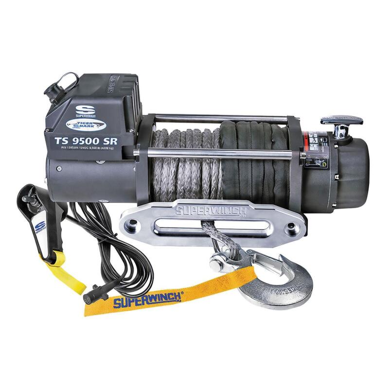 Superwinch 9500 LBS 12 VDC 3/8in x 80ft Synthetic Rope Tiger Shark 9500 Winch 1595201 1595201 Photo - Primary