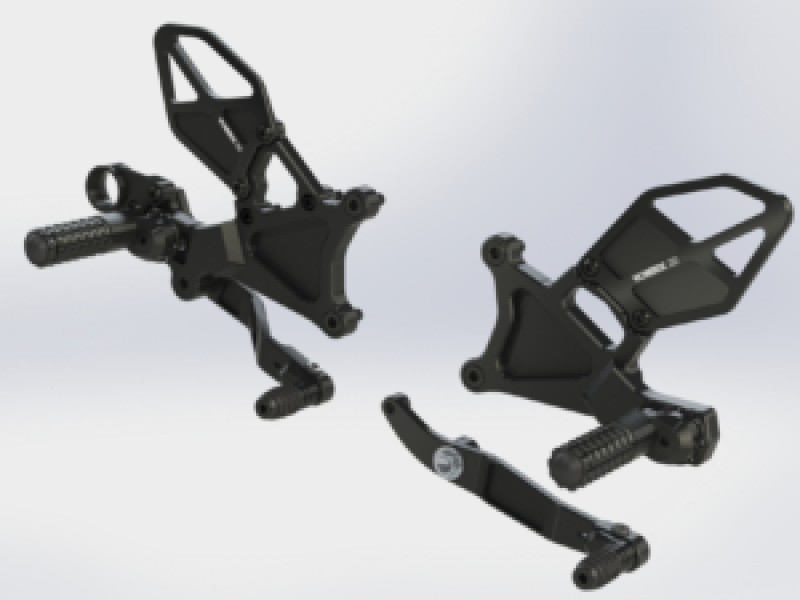 Vortex Racing 06-23 Yamaha YZF-R6 Rear Set- Black RS634K RS634K Photo - Primary