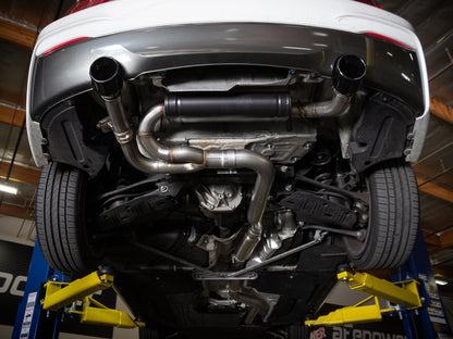 aFe MACH ForceXP 3IN to 2.5IN 304SS Cat-Back Exhaust System w/ Black Tips 14-16 BMW M235i (F22/23) 49-36347-B 49-36347-B Photo - Mounted