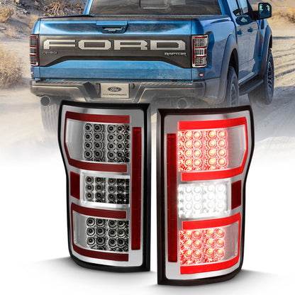 ANZO 2018-2019 Ford F-150 LED Taillight Chrome (Red Light Bar) (w/ Sequential) 311316 311316 Photo - lifestyle view