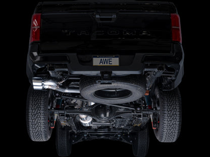 AWE Tuning AWE Exhaust for 4th Gen Toyota Tacoma Dual Chrome Silver Tips 3015-32254 3015-32254 Photo - Mounted