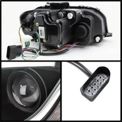 Spyder Audi A3 06-08 Projector Headlights Halogen Model- Light Tube DRL Blk PRO-YD-AA306-LTDRL-BK 5071934 5071934 Photo - Primary
