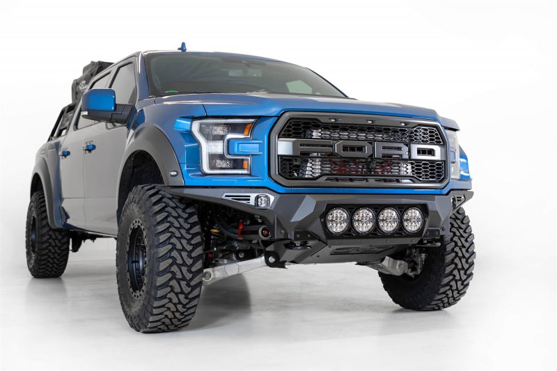Addictive Desert Designs 17-20 Ford F-150 Raptor Bomber Front Bumper w/ 4 Rigid 360 6in Round Mounts F110014110103 F110014110103 Photo - Mounted