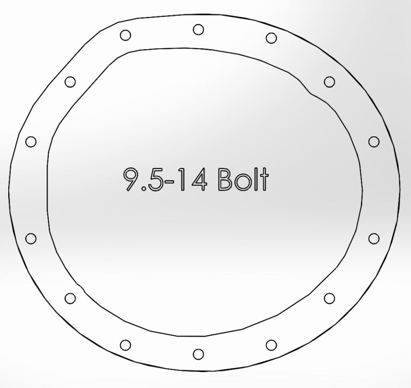 aFe Pro Series Rear Differential Cover Black w/ Machined Fins GM Trucks 99 46-70372 Technical Drawing