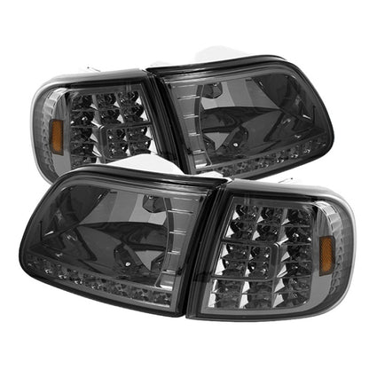 SPYDER Xtune Ford F150 97-03 Crystal Headlights w/ Clear LED Corners Smoke HD-ON-FF15097-LED-SET-SM 5014801 5014801 Photo - Primary