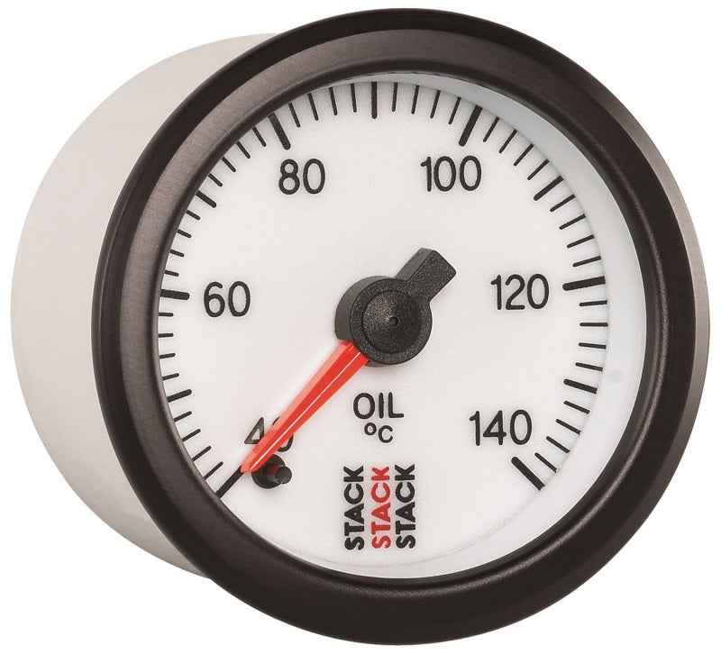 Autometer Stack 52mm 40-140 Deg C 1/8in NPTF Male Pro Stepper Motor Oil Temp Gauge - White ST3359 ST3359 User 5