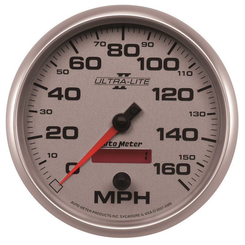 Autometer Gauge, Speedometer, 5", 160Mph, Elec. Programmable, Ultra-Lite II 4989 Photo - Primary