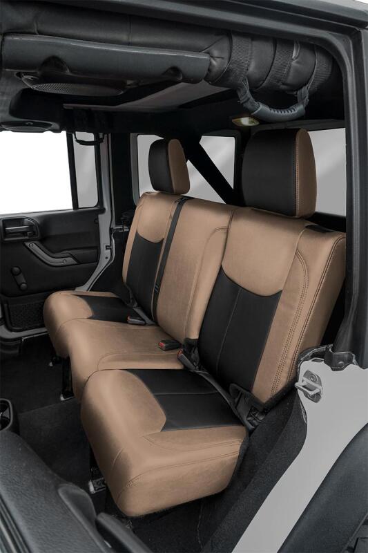 PRP Seats PRP 13-18 Jeep Wrangler JKU Rear Seat Cover/4 door - Black/Tan B024-04 B024-04 Photo - Close Up