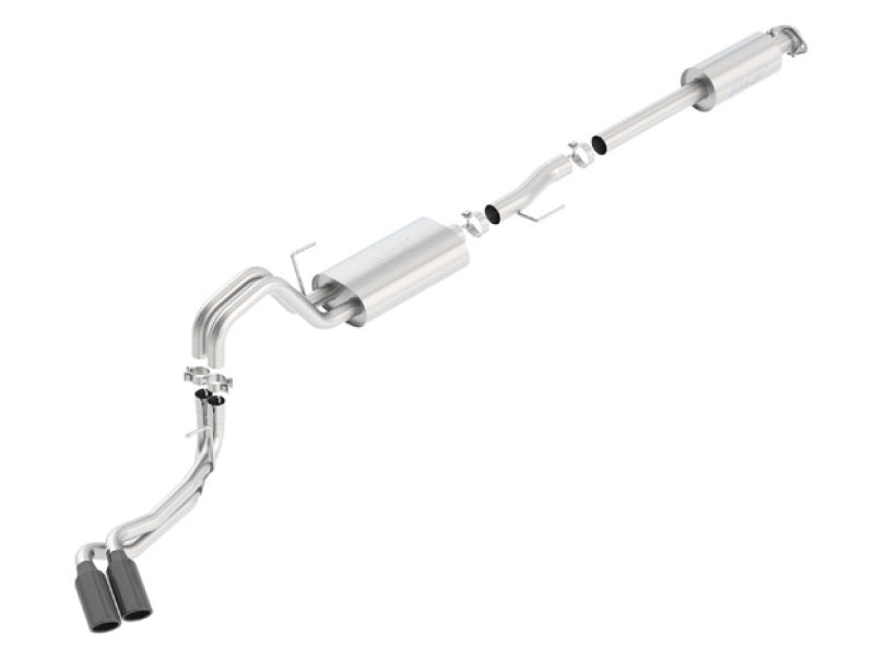 Borla 15-17 Ford F-150 2.7/3.5L V6 / 5.0 V8 2/4WD Black Chrome Angle-Cut Side Exit Catback Exhaust 140617BC 140617BC Photo - Primary