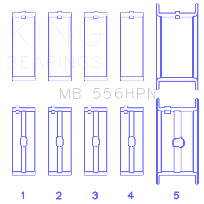 King Engine Bearings King Chevrolet 396-502 Gen IV/V/VI Main Bearing Set MB556HPN MB556HPN Photo - Primary