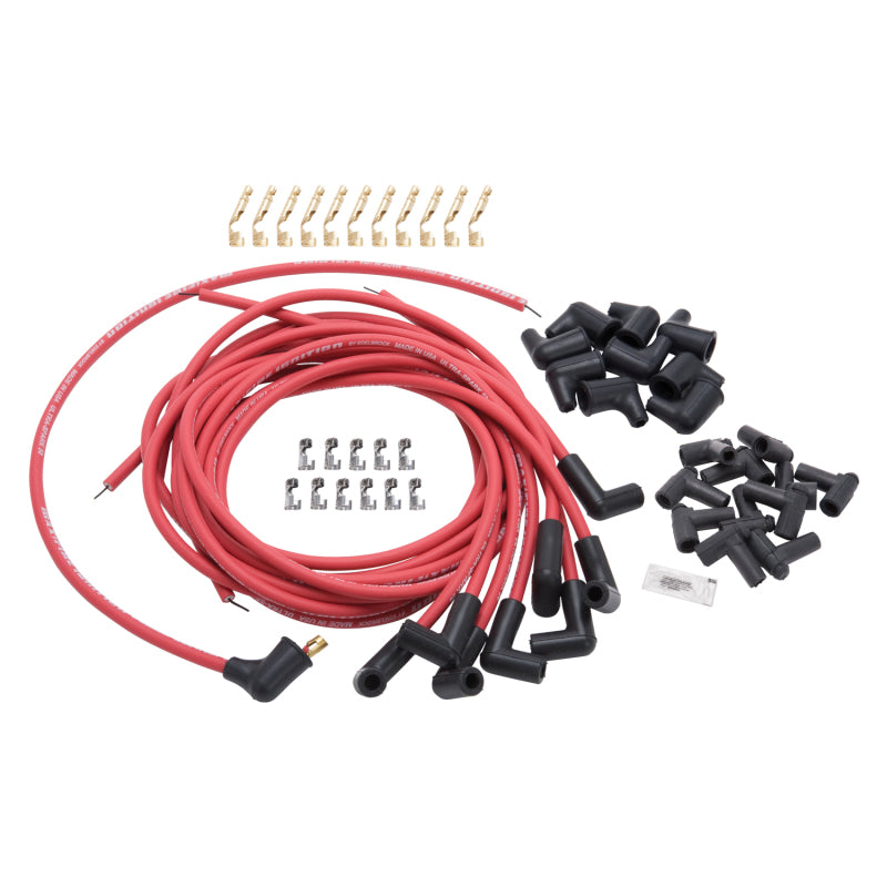 Edelbrock Spark Plug Wire Set Universal 90 Deg Boots 50 ohm Resistance 8.65mm 22711 Photo - Primary