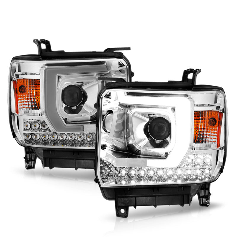 ANZO 14-15 GMC Sierra 1500/2500HD/3500HD Plank Style Projector Headlight - Chrome Housing 111553 111553 User 1